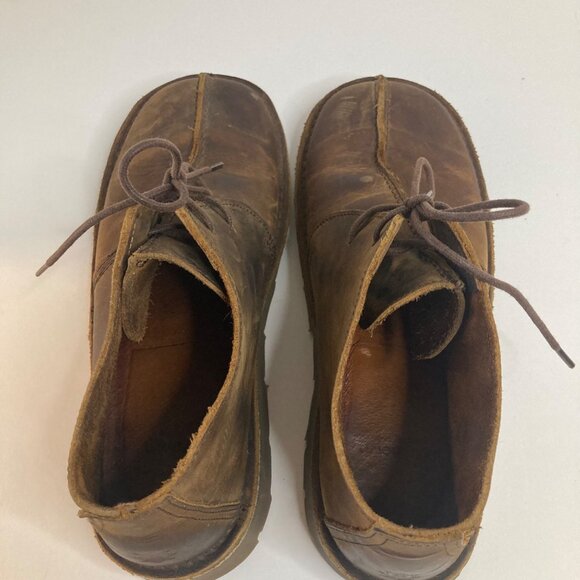 Mens Ruff Hewn Leather Lace Chukka Shoe Boots 8 Made in Spain Brown - Picture 4 of 8